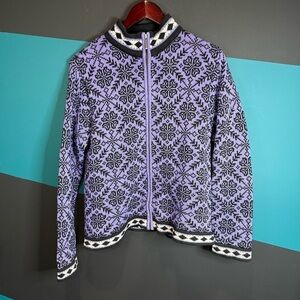L.L. Bean Vintage Women’s Cotton Nordic Sweater Snowflake cottagecore size M